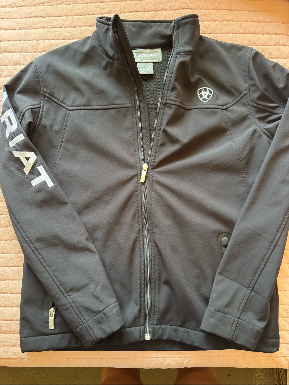 Ariat Black Full-Zip Softshell Jacket with Logo
